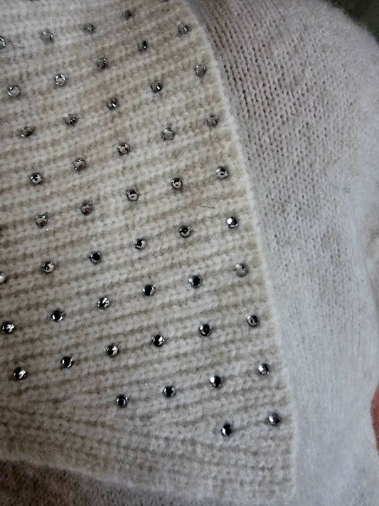 Trui korte mouw strass