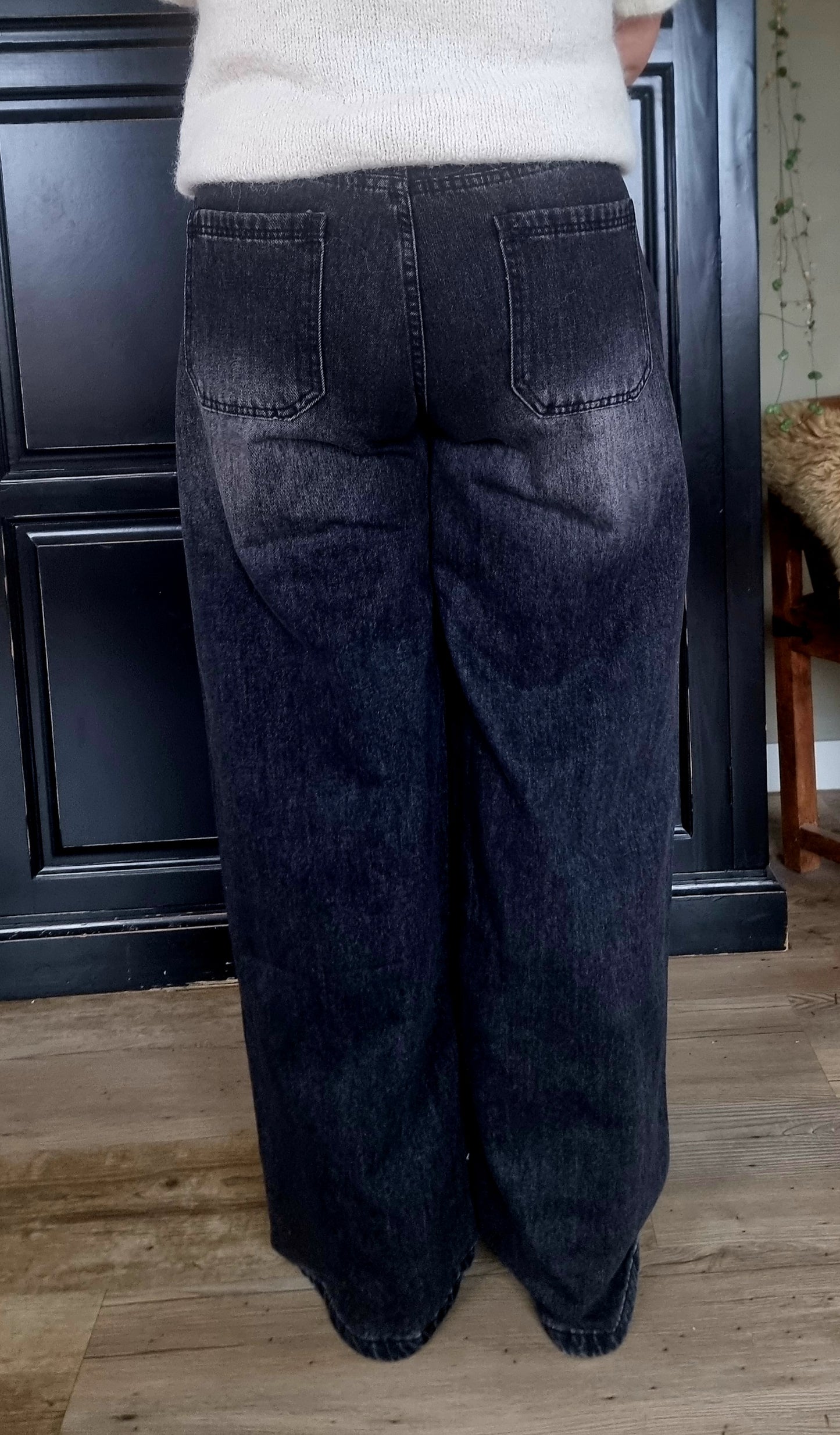 Jeans wide leg zwart