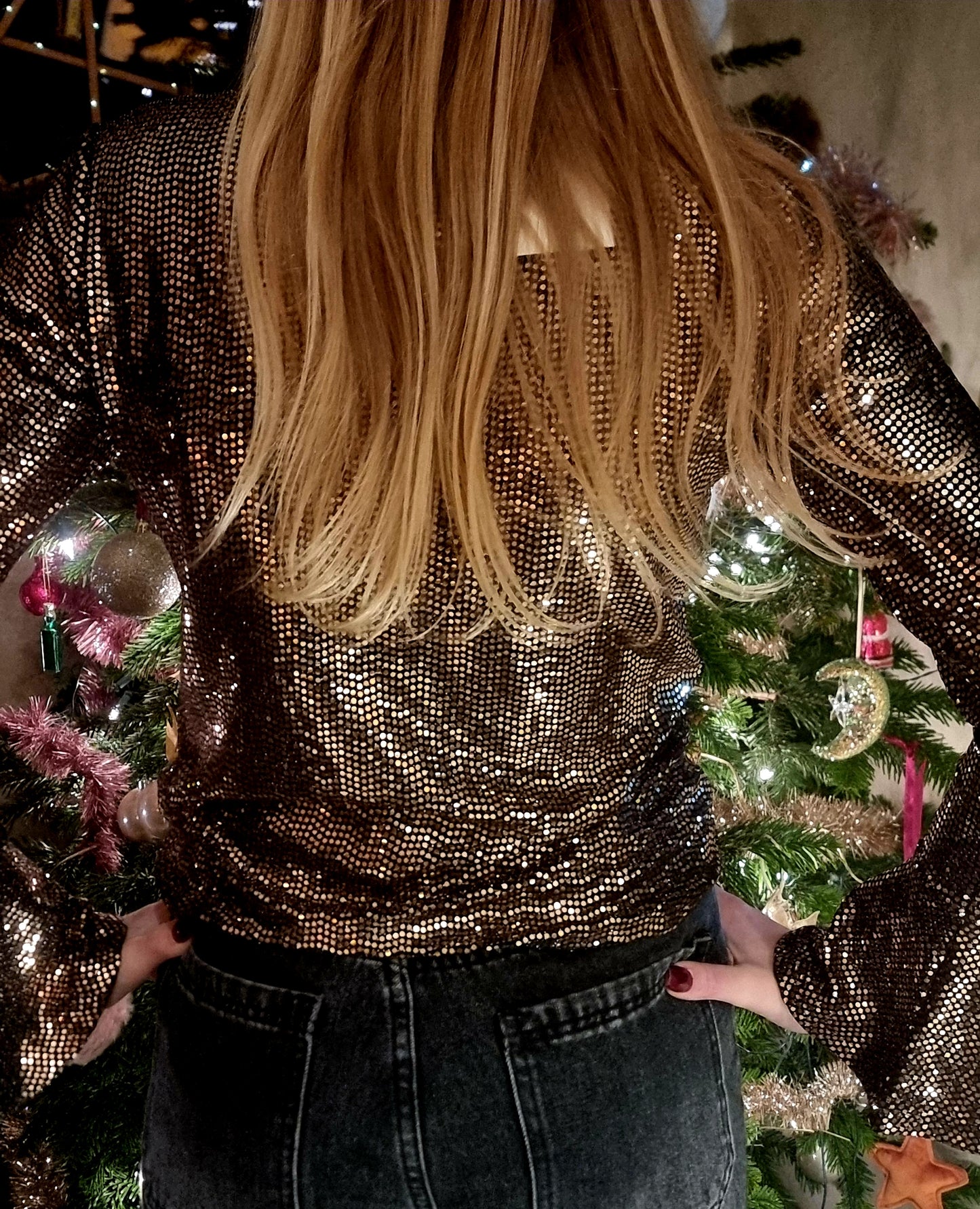 Kersttop zilver en goud