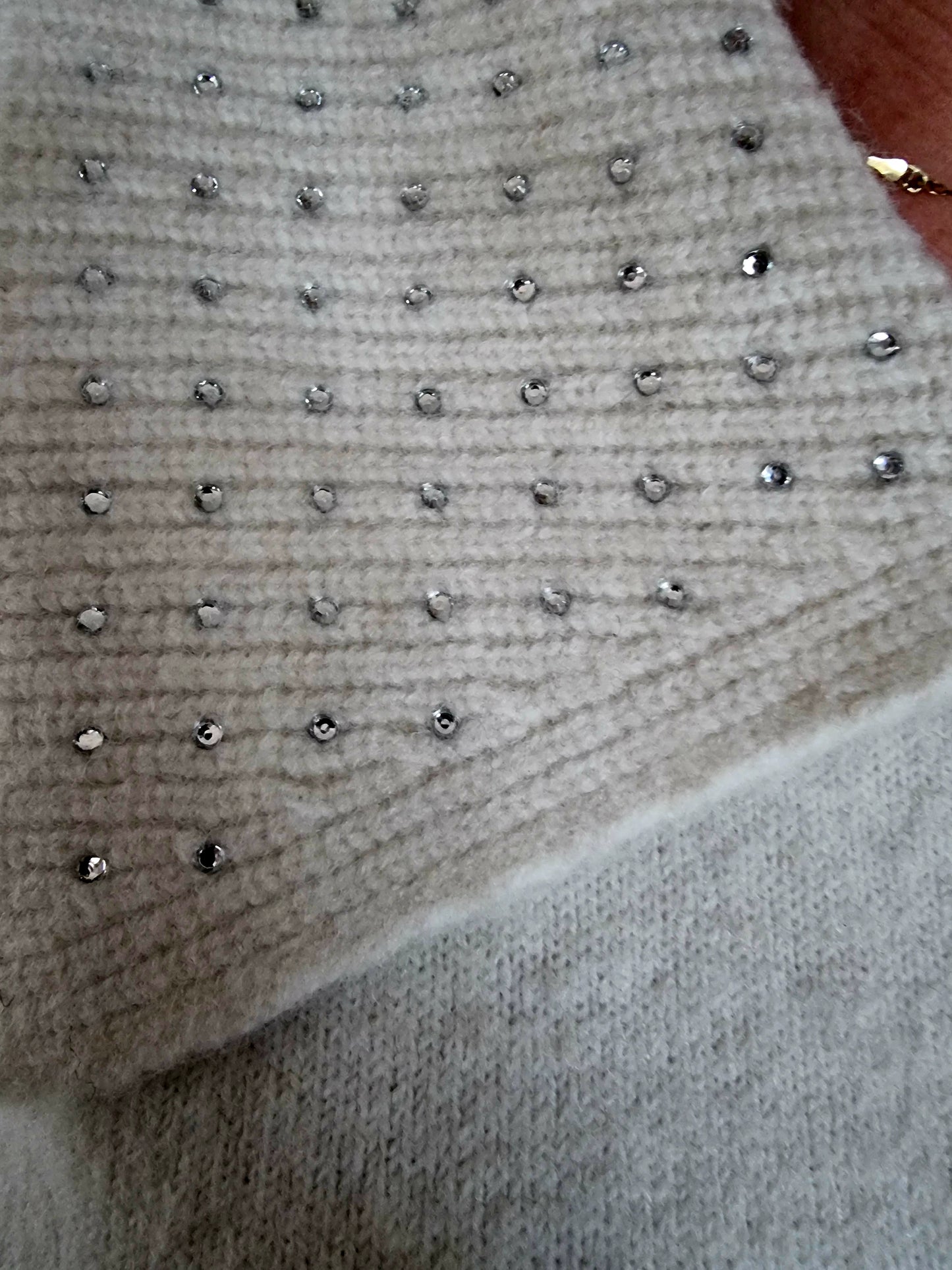 Vest met strassteentjes wit